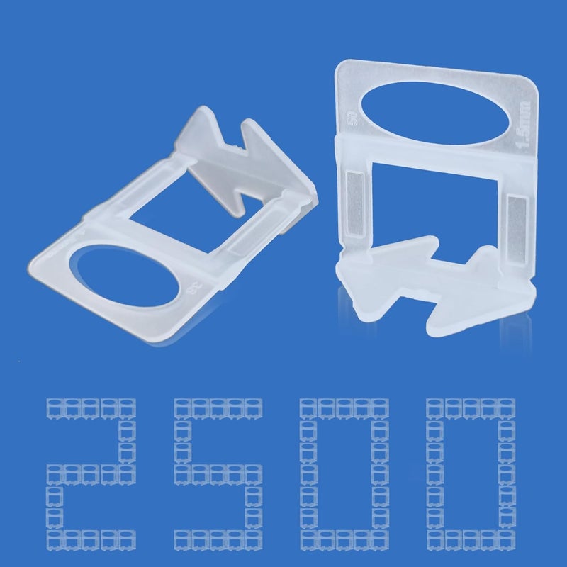 RUHOOM Tile Leveling System 2500pcs 1/16" Tile leveler Spacers Clips Tile Installation Tools for Professional Ceramic Tile and Stone Installation - Image 1
